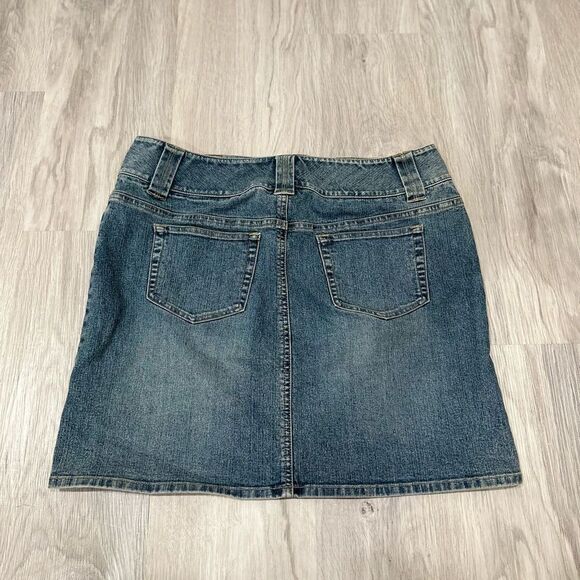 Ann Taylor LOFT Denim Button Fly Skirt - Picture 3 of 6